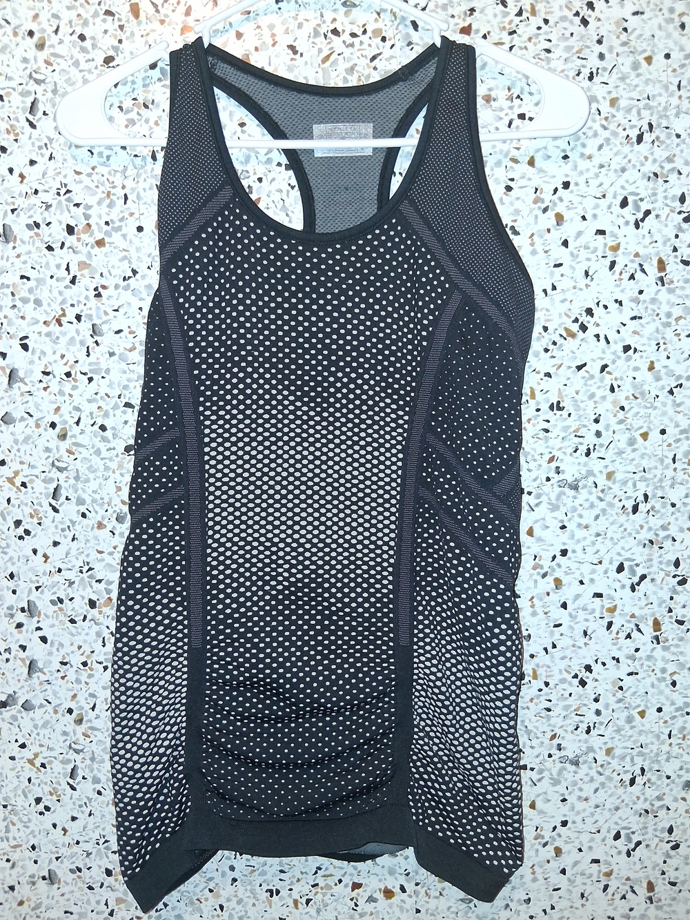 Athleta Women's Diamond Fastest Track Racerback Tank Top Gray Black Size Small